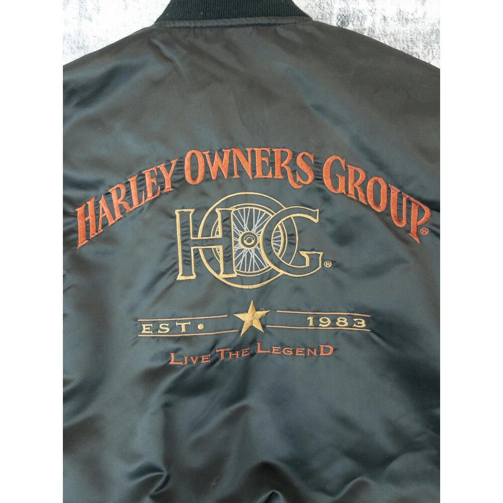 Harley-Davidson Hog Bomber Jacket Embroidered Liv… - image 2